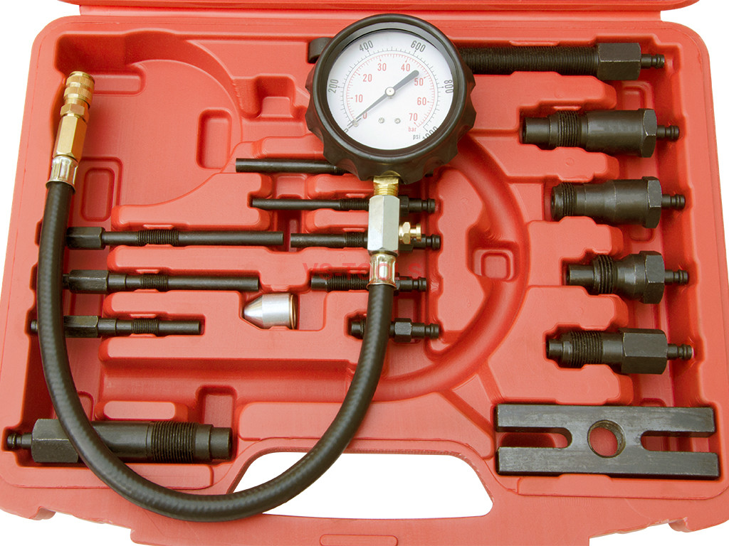 17pcs Professional Diesel Engine Cylinder Compression Tester